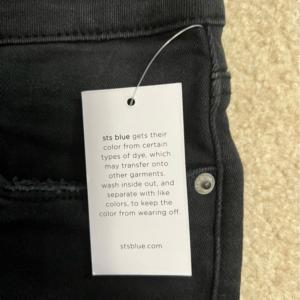 New NWT STS BLUE jeans black distressed 30 Ellie ankle skinny high rise - Picture 7 of 11